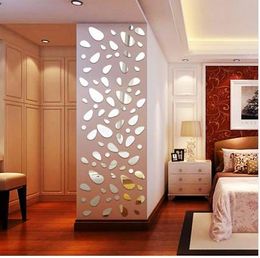 12pcs/set 3d Diy wall sticker decoration mirror wall stickers for TV background home decor Modern Acrylic decoration wall art