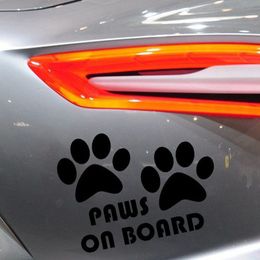 sticker vinyl decal laptop car window puppy dog doors foot Paws on board