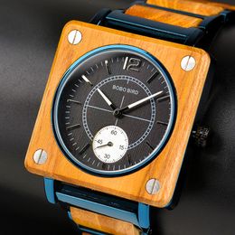 BOBO BIRD Design Wooden Top Brand Men Watches Relogio Masculino Quartz Women Watch Timepieces In Wooden Gift Box R14246L