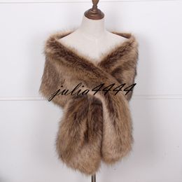 2019 New Arrival Bridal Wraps Faux Fur Stick Colourful Shawl Women Winter Wrap For Girl Prom Cocktail Party Cheap In Stock 11 Colours Cheap