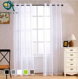 drapes and sheers UK - Sinogem Modern Pure Color Tulle Window Treatments Sheer Curtains for Living Room the Bedroom Kitchen Curtain Panel Drapes and Blinds
