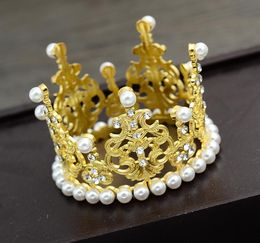 Children's alloy crown, bride's decorations, cakes, baking, crowns, highlights, pearl gifts, holiday party