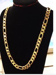 10MM 18K Gold Filled Men's Bracelet + Necklace 23.6" Chain Set Christmas Gift