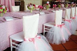 TUTU Tulle Ribbon Tie It Yourself Cute Chair Sash Chair Covers New Coming Wedding Supplies Wedding Events