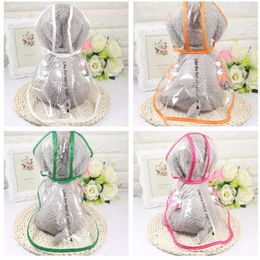 Transparent Puppy Rainwear Universal Waterproof Dog Clothes For Summer Spring Hooded Pet Rain Coat with hood