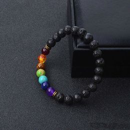 Lava Rock Beaded Bracelets For Women Fashion Natural Stone Girls Charm Jewelry Punk 7 Color Stone Cuffs Bangles Turquoise Charms Bracelet