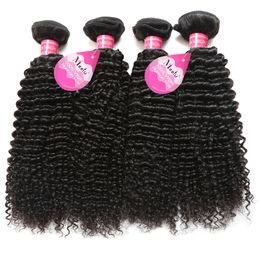 -Capelli brasiliani peruviani malesi ricci umani naturali Jerry Curl capelli tesse 4 bundles estensioni dei capelli vergini non trasformati per le donne nere
