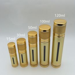 15ml 30ml 50ml 100ml 120ml gold Essence Pump Bottle Plastic Airless Bottles For Lotion Cosmetic Container fast shipping F514