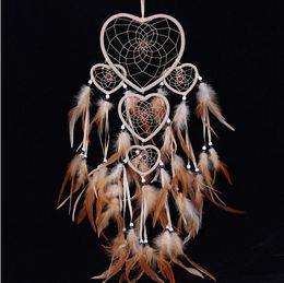 Vintage Handmade Dream Catcher Dream Catcher Net with Feather Bead Wall Hanging Decoration Car Ornament Craft Gifts GA129