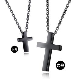 Tiny Plain Cross Pendants Necklace in Stainless Steel Religious Jewellery - Silver, Gold, Rose Gold, Black