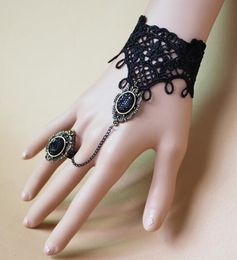Hot style Classic elegance and elegance in gothic European and American style with black lace bracelet and ring band