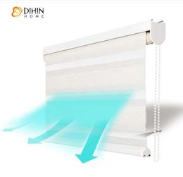 DIHIN HOME New Arrival Thickening Roller Shutter Double Layer Shade Zebra Blinds Custom Made Window Treatment Free Shipping Curtain