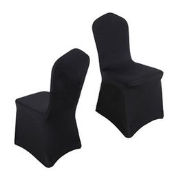 -Universal Spandex-Stuhlabdeckungen China für Hochzeiten Dekoration Party Chair Covers Bankett Esszimmerstuhlabdeckungen Schwarz V20