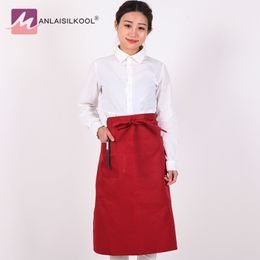 Solid Colour Kitchen Aprons Half length Long Waist Apron Catering Chefs Waiters Household Cleaning Accessories Delantal 2018