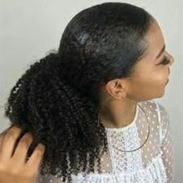 Afro Puff Ponytail for Black Women Kinky Curly Wrap Drawstring Ponytail Hairpieces Clip in Ponytail Hair extensions 120g updo bun