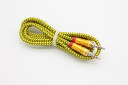 3.5mm Audio Cable 1.5M/5FT Gold-plated Plug Metal Braided Fabric Dual Male AUX Cord by DHL 100+