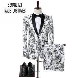 Latest Coat Pant Designs 2018 Custom Made Bespoke Mens Dress Tuxedos Shawl Lapel White Tuxedo Prom Groom Suit Mens Wedding Suits Bridegroom