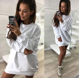 Kış Kadın Hoodies Casual Ceketler Moda Uzun Kollu Kazak Hoodie Jumper Elbiseler kadın Giyim Katı Cololr Giyim YL879-1