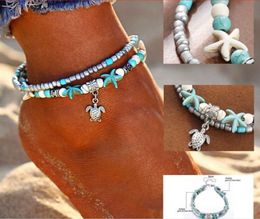 10pcs/lot Women Chain Shell Starfish Ankle Anklet Bracelet Barefoot Sandal Beach Foot Jewellery new