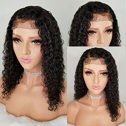 360 Lace Frontal Wig deep wave 130% Density Pre-Plucked Hairline 360 Lace Front Human Hair Wig Curly Hair Wig for Black Women