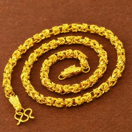 Hip Hop Necklace Chain 18k Yellow Gold Filled Fashion Mens Necklace Link Chain Statement Jewellery 60cm Long