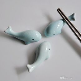 Essstäbchenhalter in Delfinform, hochwertige Keramik, Essstäbchenhalter für Heimdekoration, Kunsthandwerk, leicht zu reinigen, 1 5aj ff