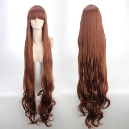 Hot Japan Anime ZONE-00 (Tsuchigumo)Long Curly brown Cosplay Wig 120cm