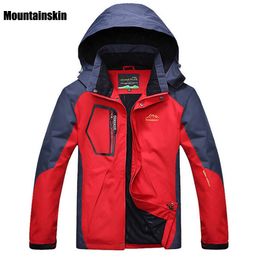 Mountainskin 5XL Men's Spring Fleece Softshell Jackets Outdoor Sports Waterproof Coats Hiking Camping Male Jacket RM019