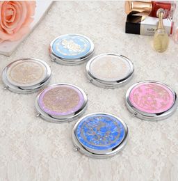 Shell Printing stainless steel pocket mirror Two sided makeup mirror cosmetic compact mirror miroir de poche espelho