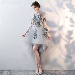 Abschlussballkleider Günstige Sticken Homecoming Kleider Neue Ankunft Halbarm 2018 High Low Kleid Robe Courte Türkis Kleid Elegante Plus Größe