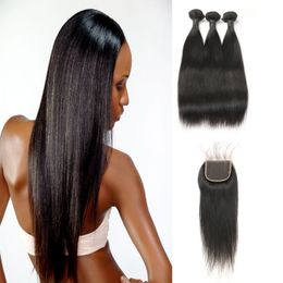 virgin straight hair bundle sales closure canada best selling sales closure
