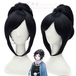 women's cosplay Short Black Cosplay synthetic Wavy Hair Wigs