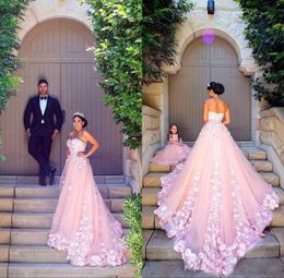 matching wedding dress and flower girl