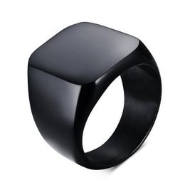 Men Titanium Ring Brief Design Fashion 316L Stainless Steel Punk Black Ring Wedding Engagement Ring Utr8136