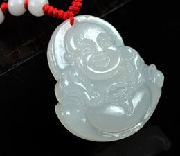 Natural Afghanistan White Jade Pine Tree Mountain Water Pendant Necklace Jewelry