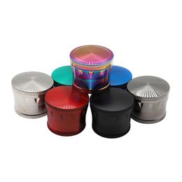 Newest Colourful 4 Parts 50MM Zinc Alloy Herb Grinder Spice Miller Crusher High Quality Beautiful Unique Design Strongest Magnetic