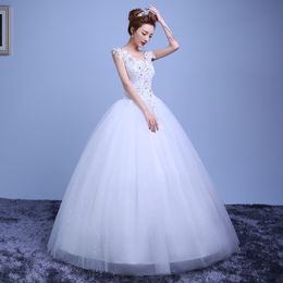 Hot 2018 New Style Sexy Pattern Applique White Red Vestido de Noiva Lace Shiny Crystal Beaded Breast Vintage Wedding Gown