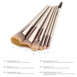2 Styles Makeup tools & accessories brushes set 6pcs champaign gold colors wood handle cosmetics brush DHL Free Eye shadow brush BR014