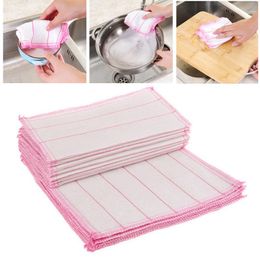 White Non-stained Bamboo Fiber Wipes Water Stains Clean Dishcloth Wash The Bowl Dishes Cloth Kitchen Tools