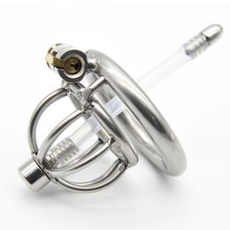Cock Cage With Urethral Catheter Stainless Steel Male Chastity Devices Penis Lock Cock Cage Sex Toy