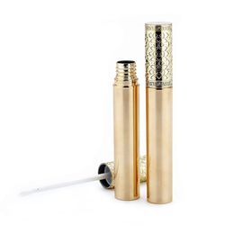 6ml Gold Color Empty Lip Gloss Tube Lip Gloss Bottle Plastic Liquid Lipstick Container fast shipping F1625