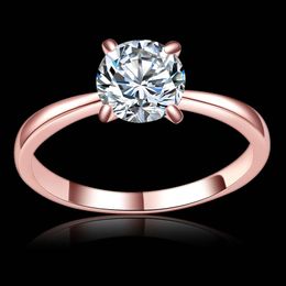 High quality 1.2ct wholesale Antique Zircon ring rose gold color 5mm with 4 paw stud ring lover's ring for women wholesale 1738