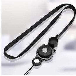 leather mobile phone straps neck lanyard for cell Phone Metal cat ear ring for iPhone for keys neck strap rope card id badge
