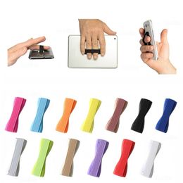 Mobile Phone Finger Holder Cell Phone Sling Rubber Grip elastic band Stand hoder for ipad air iPhone 6 6s 7 8 with package