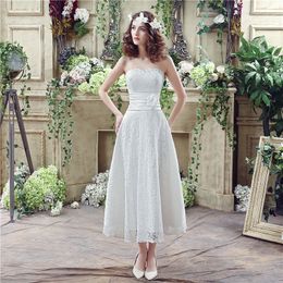 Elegant White Dresses Sweetheart A Line Long Lace Wedding Party Bride Dresses For Women Wedding Dresses Country Wedding Gowns DH4225