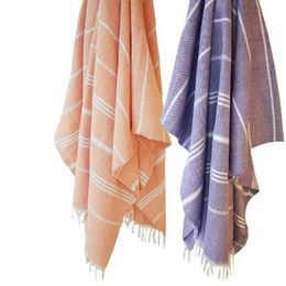 Turkish Tassel Beach Towels for Adults Big Large Size Cotton Stripes Thin Bath Towel 100x180cm Travel Camping Shawl Towel