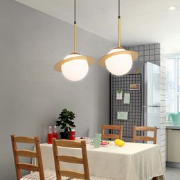 Modern Simple Restaurant Bar Pendant Lamps Nordic Creative Space Planet Hanging Lamp Bedroom Bedside Pendant Light Fixture