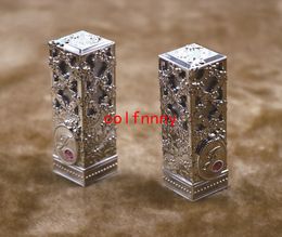 100pcs/lot 11.1mm New Arrival High-end Silver Lipstick Tube with Diamond, DIY Empty Elegant Lip Balm Container, Lip Makeup Tool