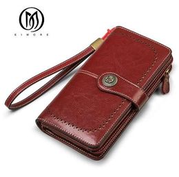 EIMORE Women Clutch 2018 New Wallet Split Leather Wallets Female Long Wallet Women Zipper Purse Money Bag For iPhone 7 Plus