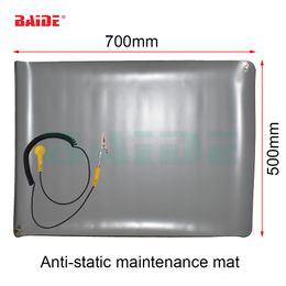 70*50 DIY Heat Insulation Silicone Pad Anti Static Mat PC Maintenance Desk Mat Soldering Repair Station + Ground Cord ESD Band